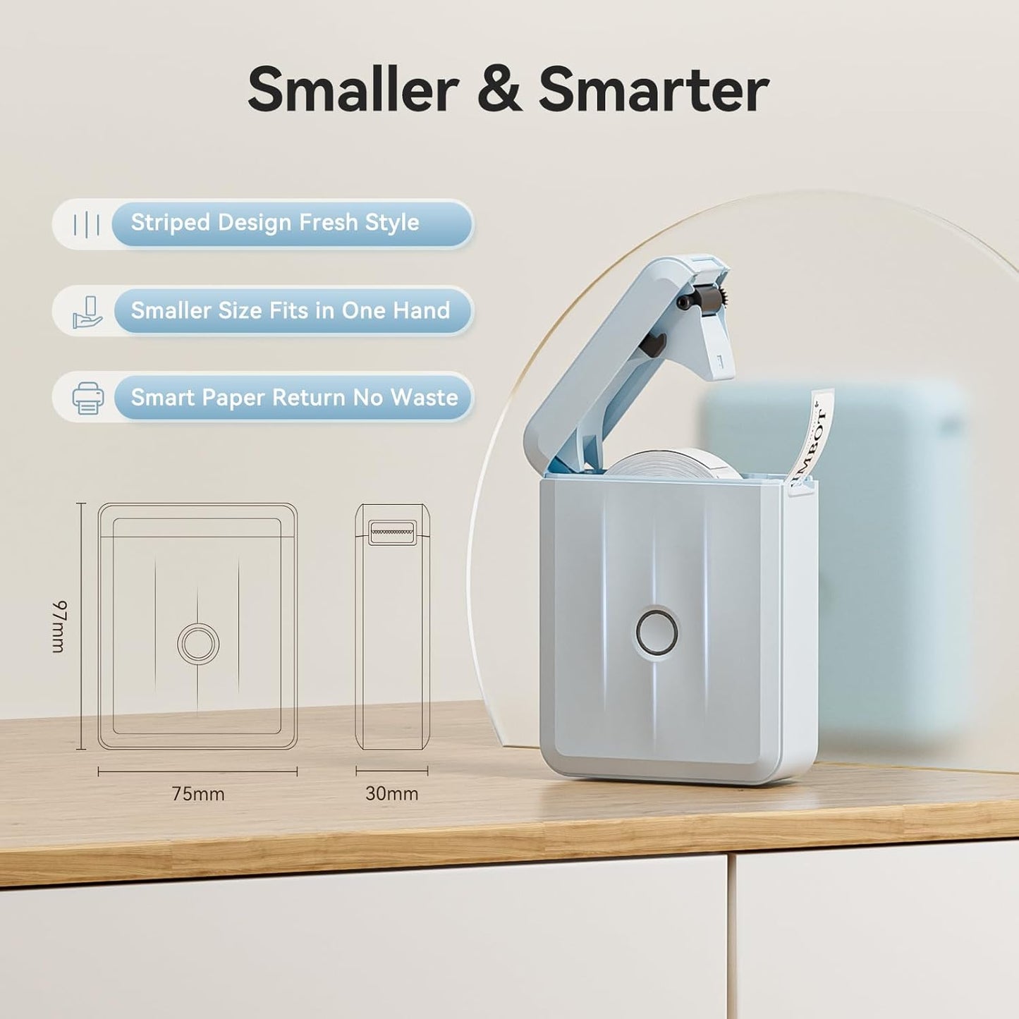 NIIMBOT Label Maker Machine Bluetooth Label Printer for School Home Office Organization,Wireless Mini Labeler D110 Upgraded Version, Label Machine with Label, Light Blue