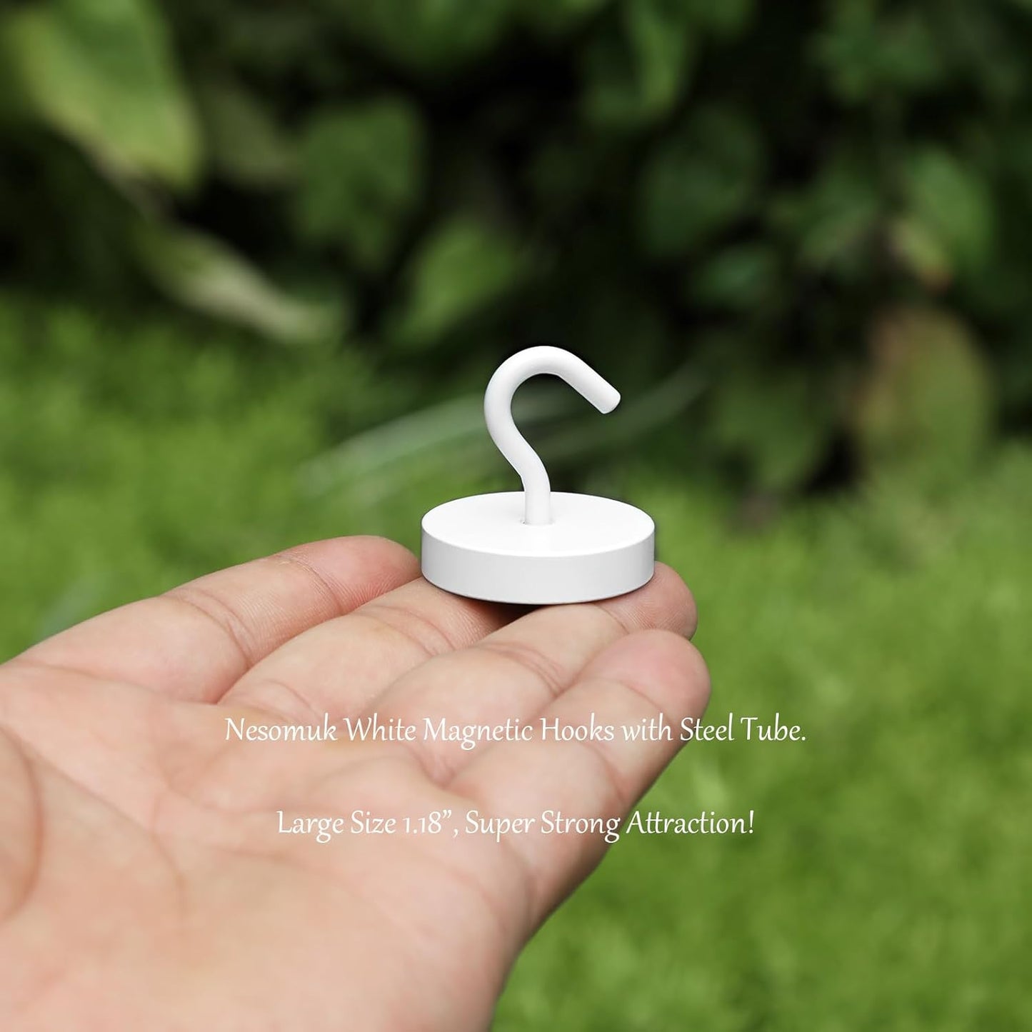 Neosmuk Magnetic Hooks, Cruise Ship Essentials, 100lb+ Heavy Duty Magnetic Hooks for Cruise Cabins, Refrigerator, Grill, Hanging, and Travel | Extra Strong Must-Haves Magnet Hook,White