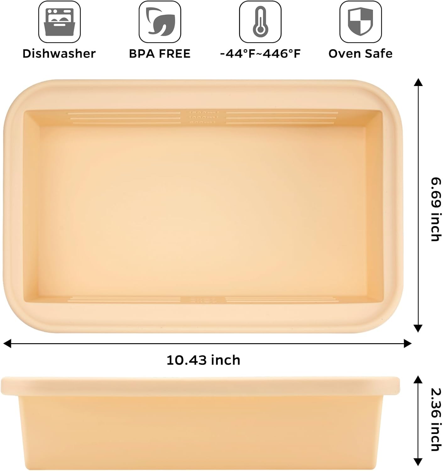 Super Ice Cube Tray 6 Cups Huge Ice Big Silicone Freezing Mold with Lid, for Soup&Meal, Prep Food Leftovers Freezer Storage Container, for Ice bath, 2Pack