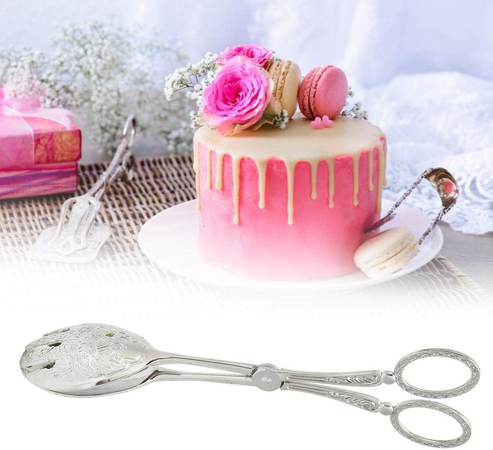 Buffet Tongs Zinc Alloy Salad Tong Kitchen Tong Serving Non-slip Cooking Tongs(Sliver)