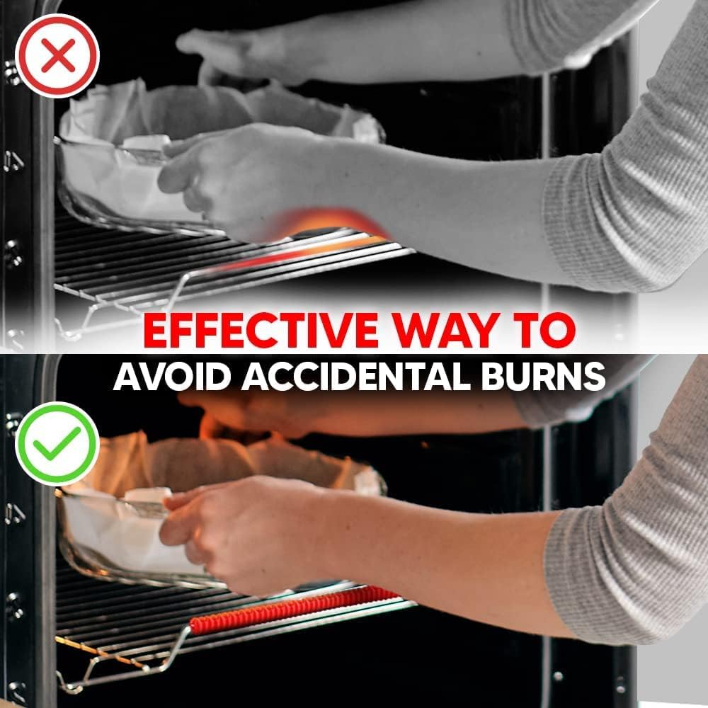 Oven Liners for Bottom of Oven Silver (2-pack) Bundled with Rack Shields (2-pack) - Large Mat for Bottom of Stove (17"x 25") and 14" Silicone Rack Protectors - Reusable & Heat Resistant