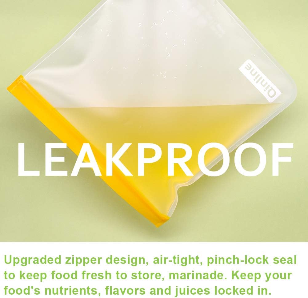 Reusable Food Storage Bags - 24 Pack Freezer Extra Thick Leakproof Lunch Bag - 8 Gallon 8 Sandwich 8 Snack Bags