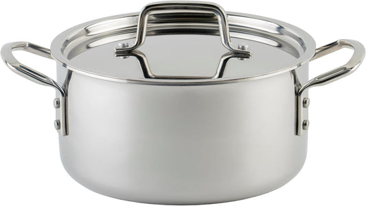 WINCO Tri-Ply Stock Pot, Silver