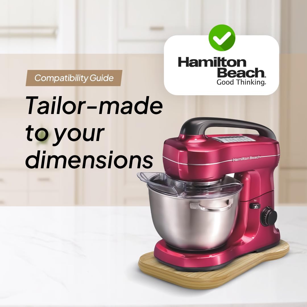 Ibyx Elegant Sliding Tray - Compatible with 4 Qt Hamilton Beach Stand Mixers and Other Heavy Appliances (Natural)