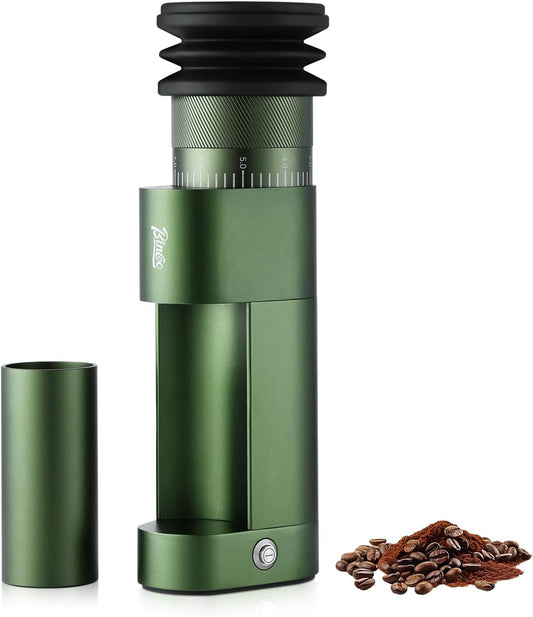 Bincoo DM09 Electric Coffee Grinder with CNC Steel Burr,Stepless Adjustable Settings Coffee Bean Grinder, Compact Design, Quiet Operation – For Espresso,Pour Over,French Press(Green)