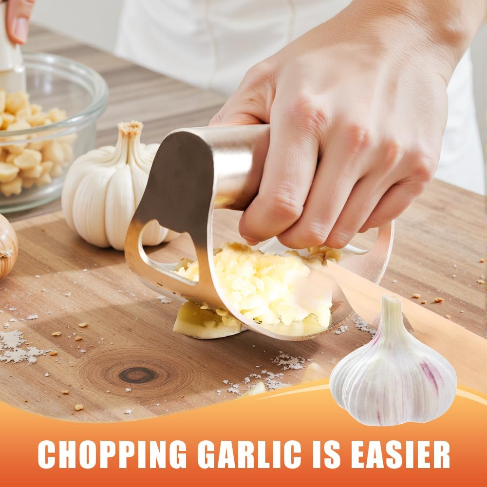 Stainless Steel Garlic Rocker,2025 New Stainless Steel Garlic Press,Garlic Press Rocker,Garlic Cutter (3)