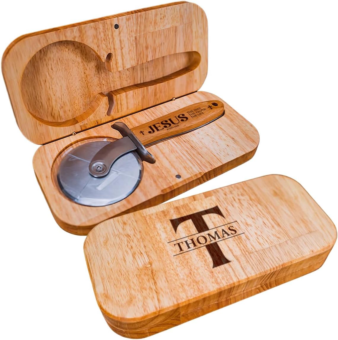 Pizza Cutter Wheel with Sharp Blade - Christian Gifts for Men, Women, Religious Gift for Husband, Birthday & Christmas Gift(The Way The Truth The Life)