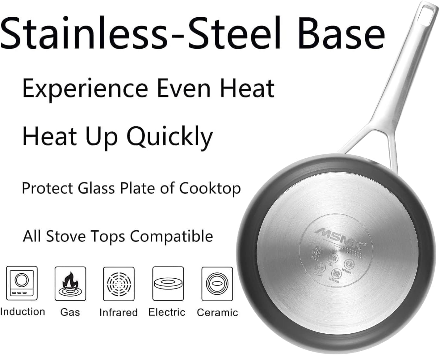 MsMk 12 1/2 inch Non Stick Frying Pan with Lid,Titanium and Ceramic Nonstick Large Skillet，Stay-Cool Handle,Scratch-resistant,Non-Toxic,Induction，Dishwasher Safe, Oven Safe to 700°F