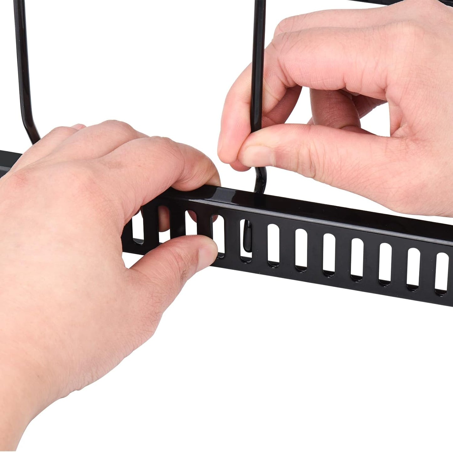 Toplife 10+ Bakeware Organizer Rack for Kitchen Bakeware, Cookware, Dinnerware, Cutting Boards, Plates, Pot and Pan Lids (Black)