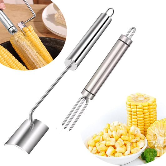 Corn Peeler, Corn Peeler for Corn on the Cob, Stainless Steel Corn Cob Stripper Tool Set, Avoid Cutting the Hands, Gift for Cooking Enthusiasts, Suitable for Kitchen and Outdoor Dining