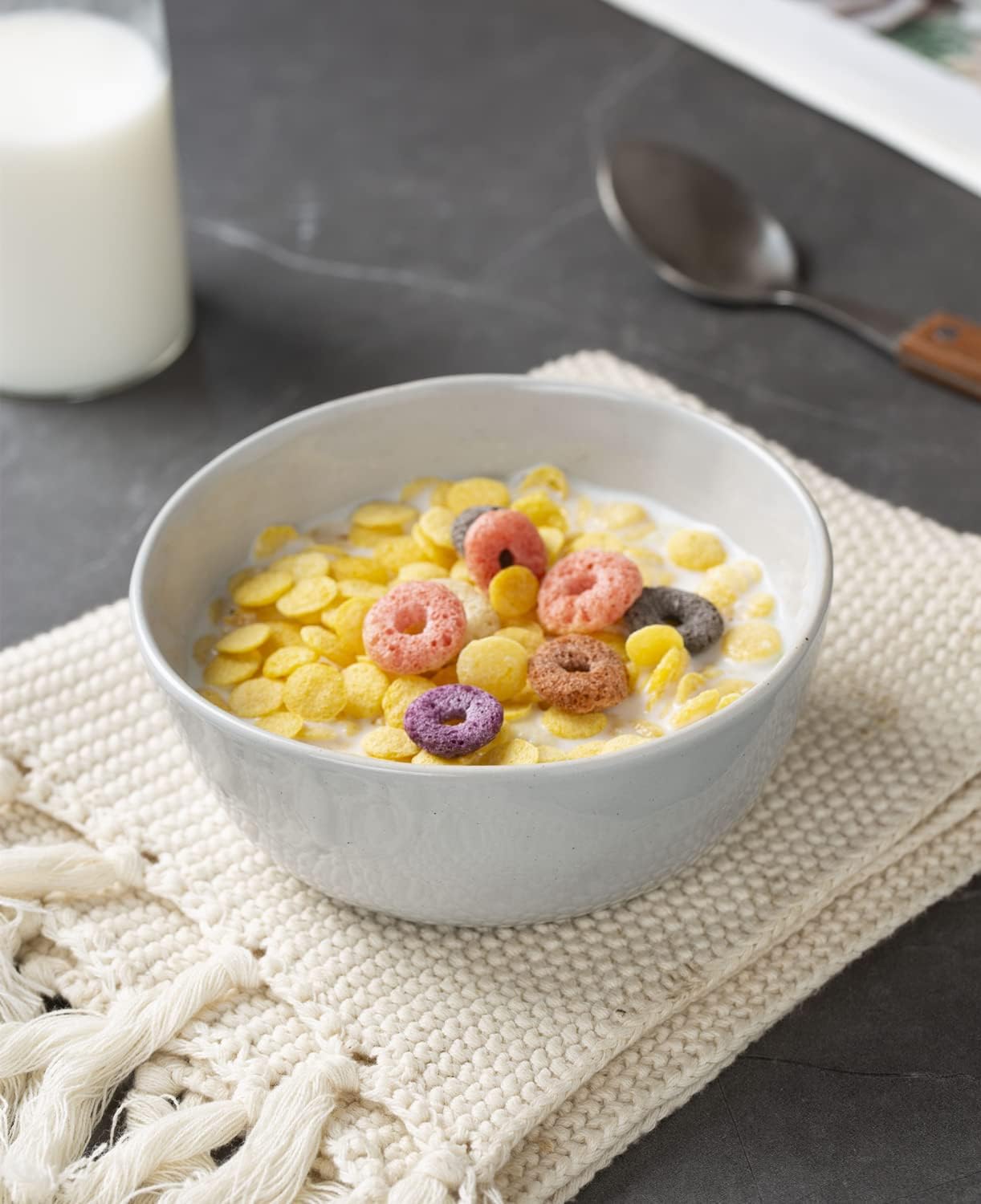 Famiware Mars Plates and Bowls Set, 12 Pieces Dinnerware Sets, Dishes Set for 4, Light Gray