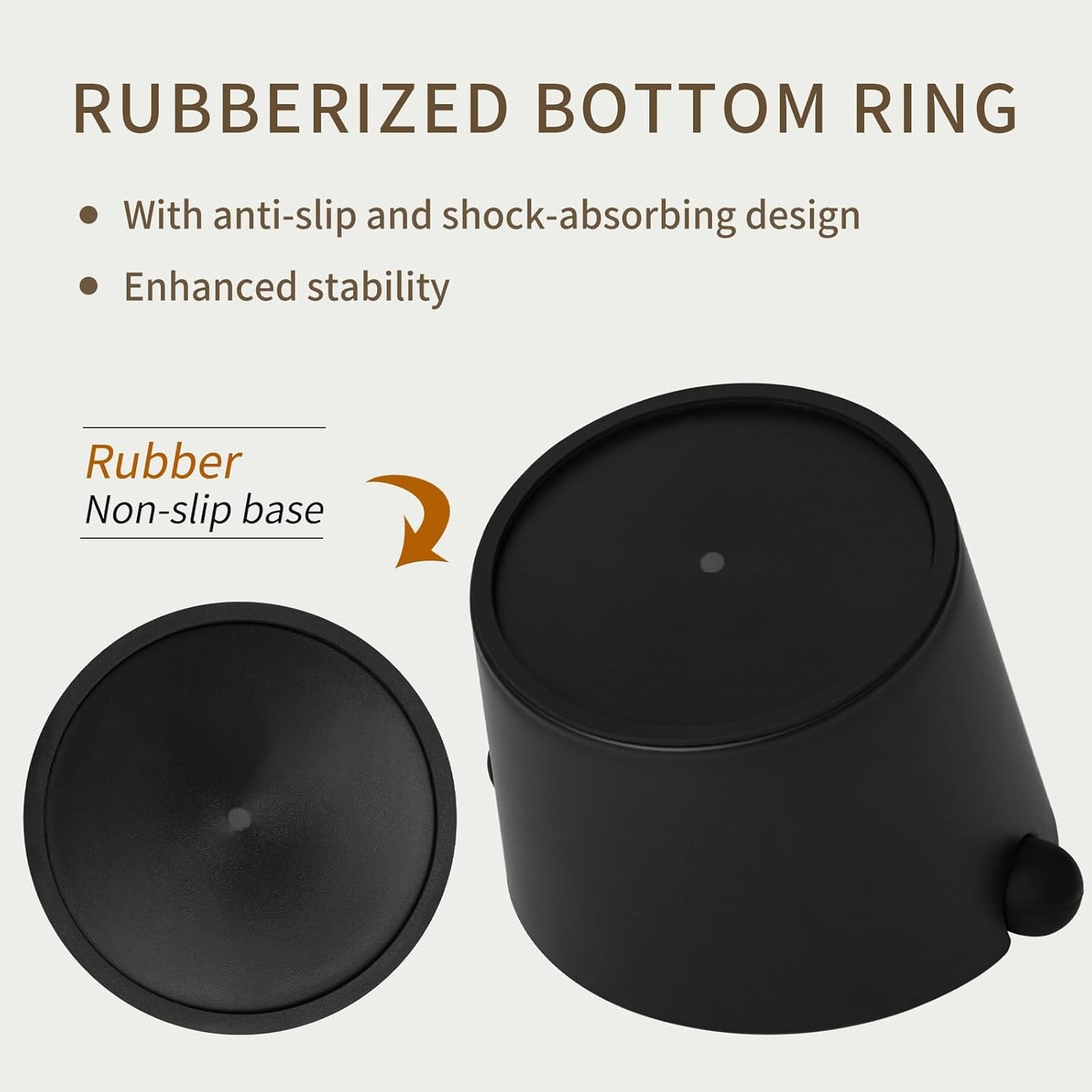 6.3Inch Large Espresso Knock Box Silicone coffee Tamper Mat Espresso Machine Accessories Set of 2 with Removable Knock Bar and Anti-Slip Base for Home Office Barista Tools for Bar Shop