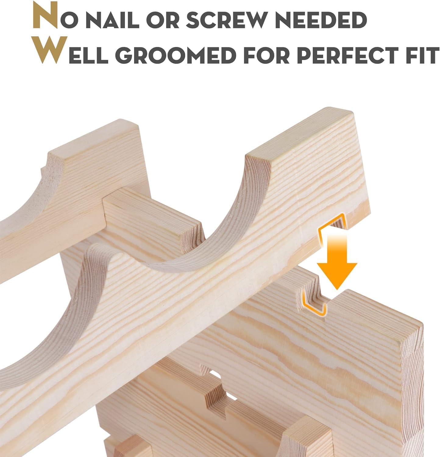 Smartxchoices 72 Bottles Stackable Modular Wine Rack, 6-Tier 72 Slots Floor Wine Storage Stand Wooden Wine Holder Display Shelves, Wobble-Free, Solid Wood, Floor Free Standing