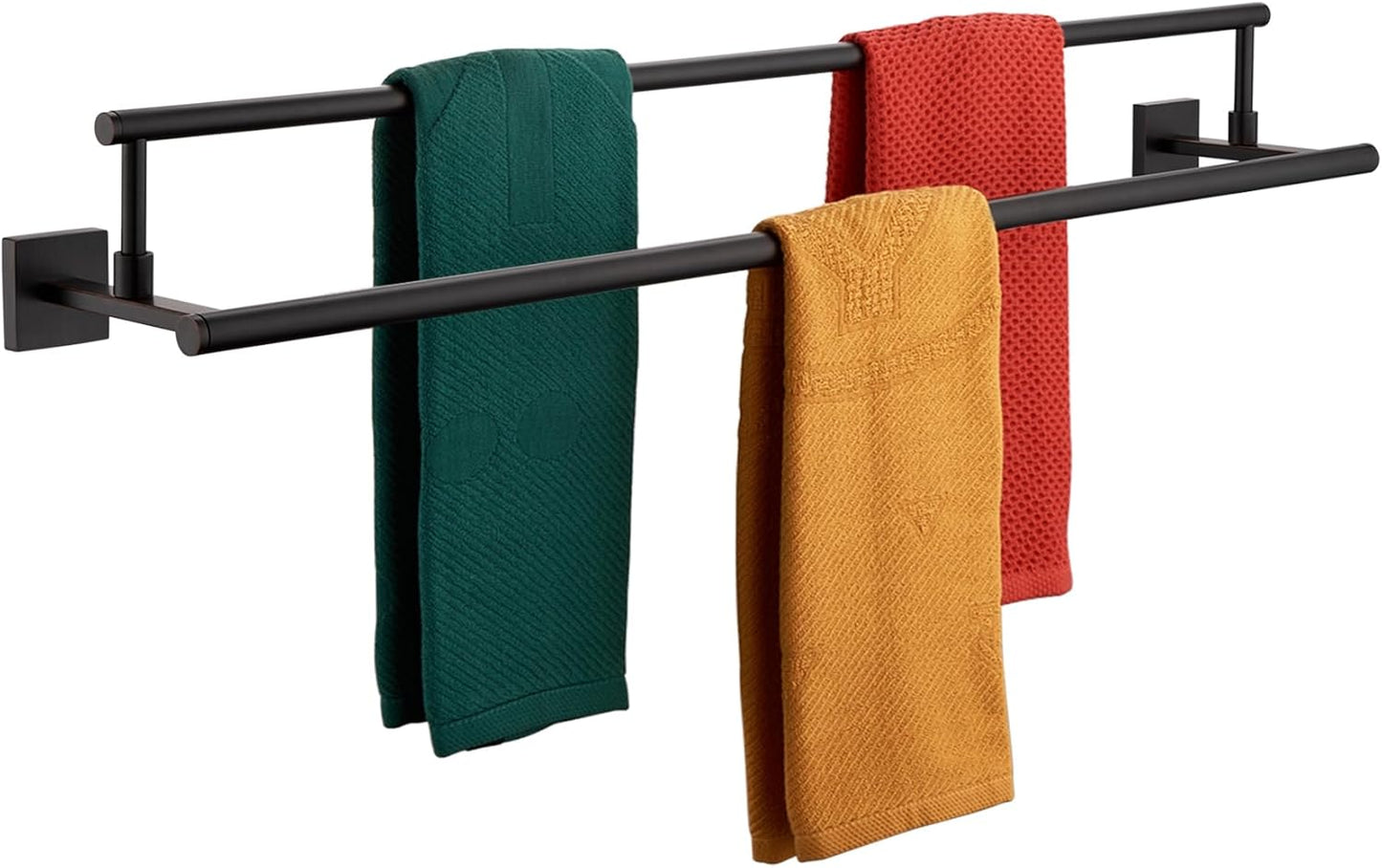 KOKOSIRI Towel Bars 36-Inch Bathroom Towel Holder Oil Rubbed Bronze Double Bath Towel Racks Wall Mounted Stainless Steel B5009ORB-L36