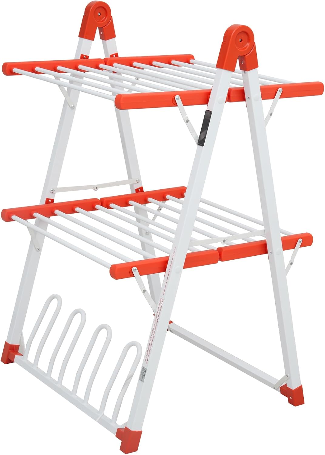 Electric Heated Clothes Drying Rack,Foldable Heated Garment Dryer with Timer Shut-Off Laundry Rack for Clothes Shoes Socks,Aluminum Alloy,Red,Plug & Play,(39.37x25.98x23.82in)