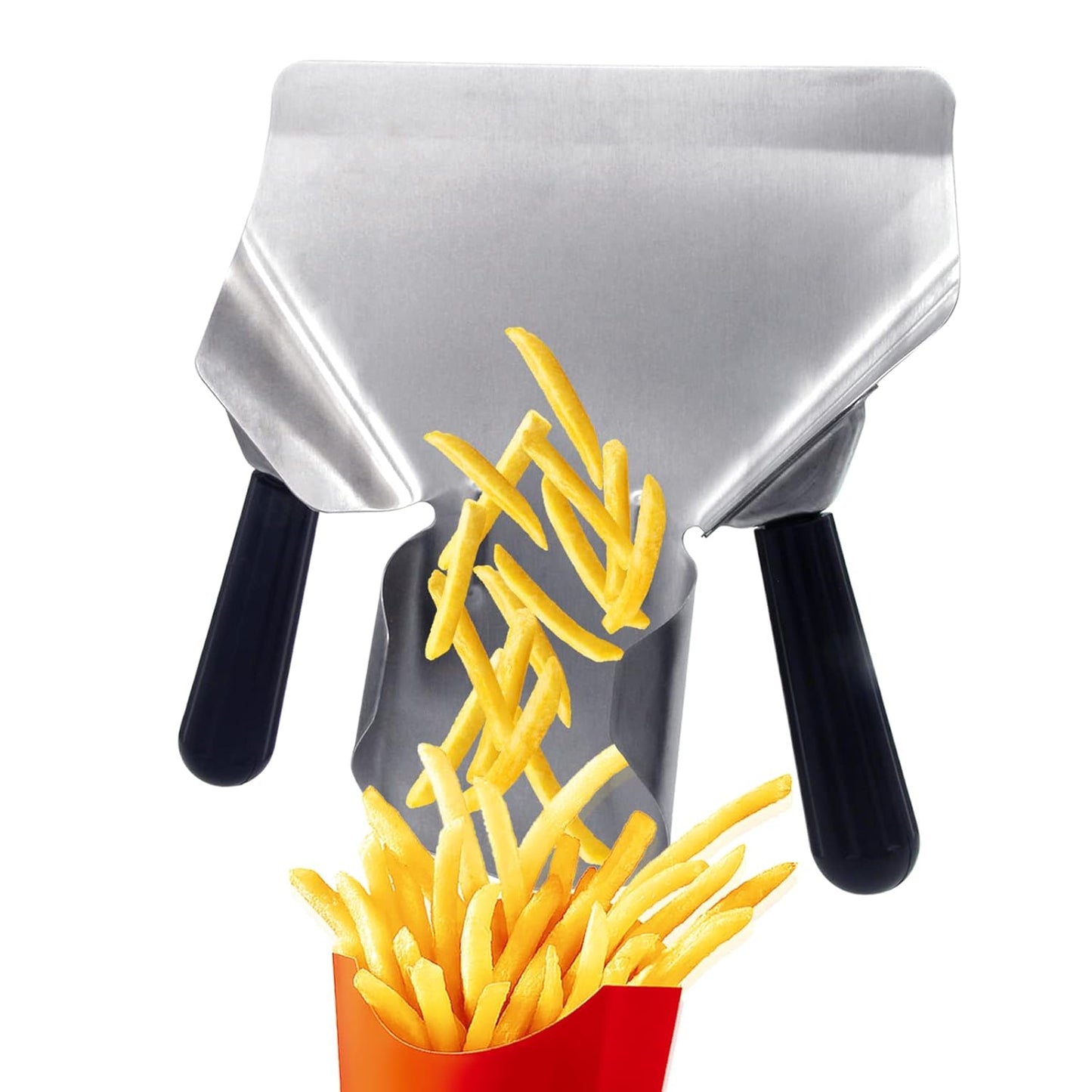 Double Handle Stainless Steel Popcorn & French Fry Scoop for Snacks, Desserts & Ice Cream