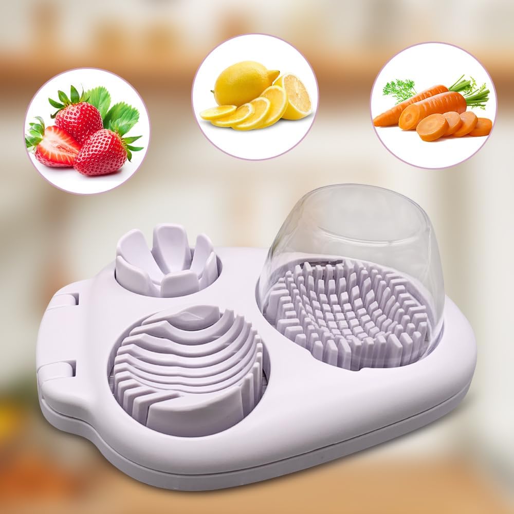 Egg Slicer and Vegetable Cutter Onion Holder, Egg Shell Opener Stainless Steel Cutter for Fruits, Tomato Lemon Strawberry Onion Slicer Tool for Kitchen, Send Goods from Local Warehouse