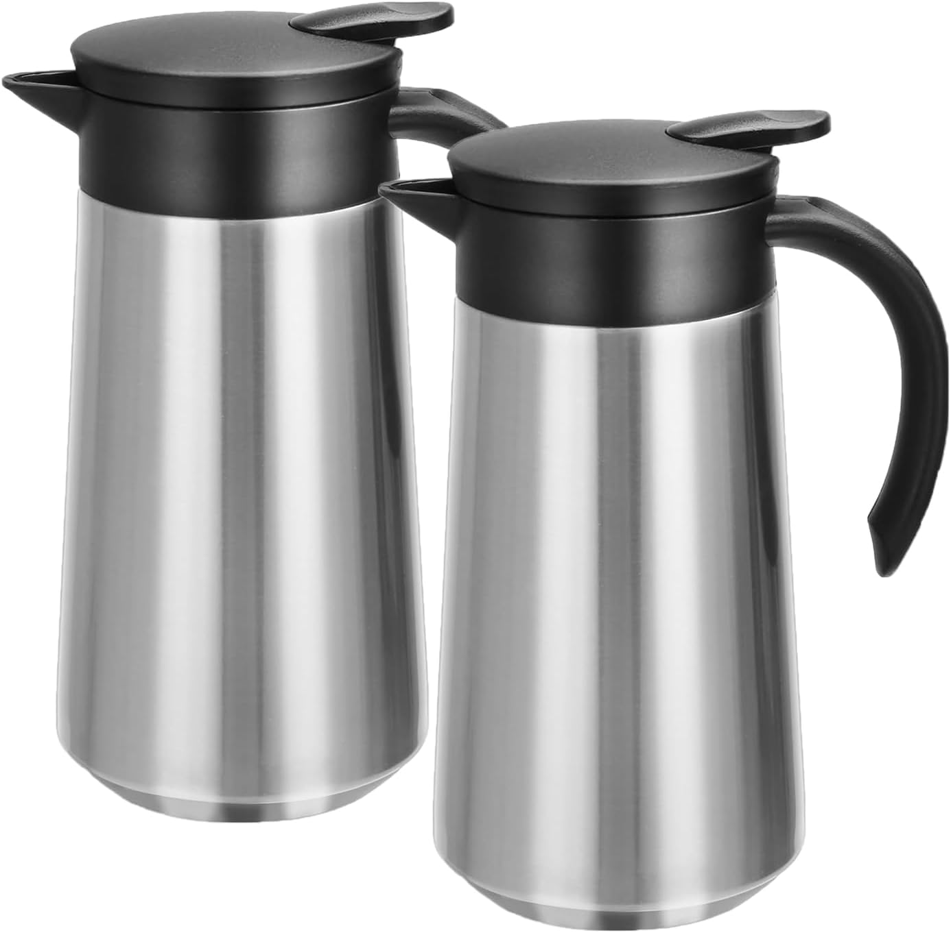 28oz Coffee Carafe Airpot Insulated Coffee Urn Stainless Steel Vacuum Thermal Pot Flask for Coffee, Hot Water, Tea, Hot Beverage - Keep 9 Hours Hot, 18 Hours Cold (2 Pack Silver)