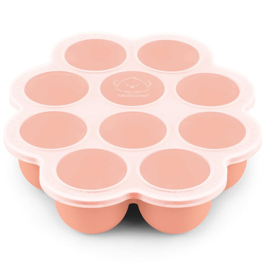 KeaBabies Silicone Food Freezer Trays with Lid, 2oz x 10 Pods Baby Food Storage Containers, Easy Puree Meal Prep, Breast Milk Silicone Freezer Molds, Dishwasher,Microwave Safe,BPA-Free(Roseate)