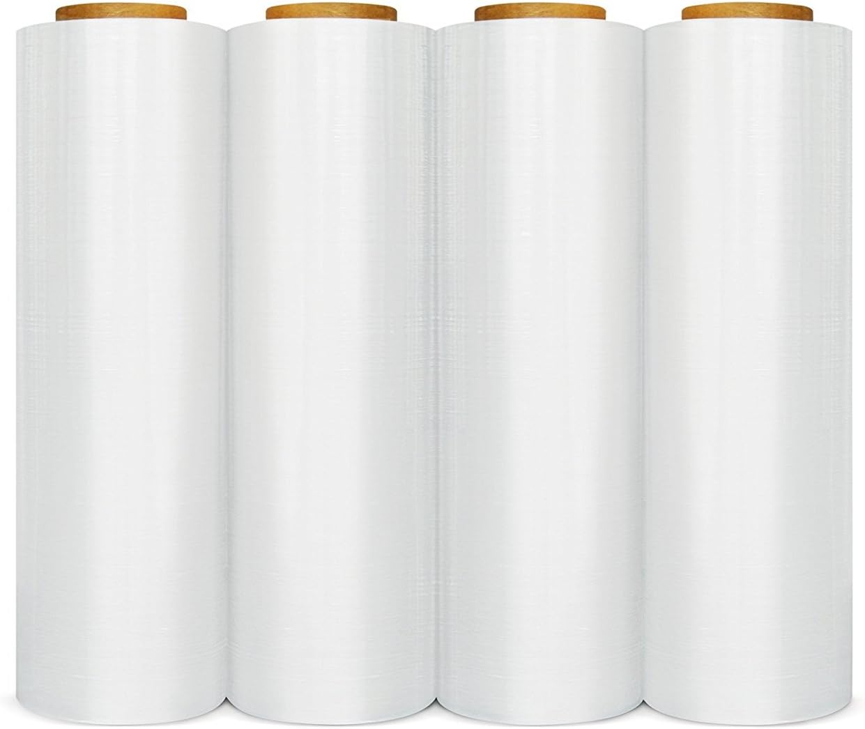 PSBM Stretch Wrap, 4 Pack, 18 Inch x 2000 Feet, 60 Gauge, Clear Plastic Cling, Cast Hand Stretch Film Rolls for Packaging Moving Packing Pallets