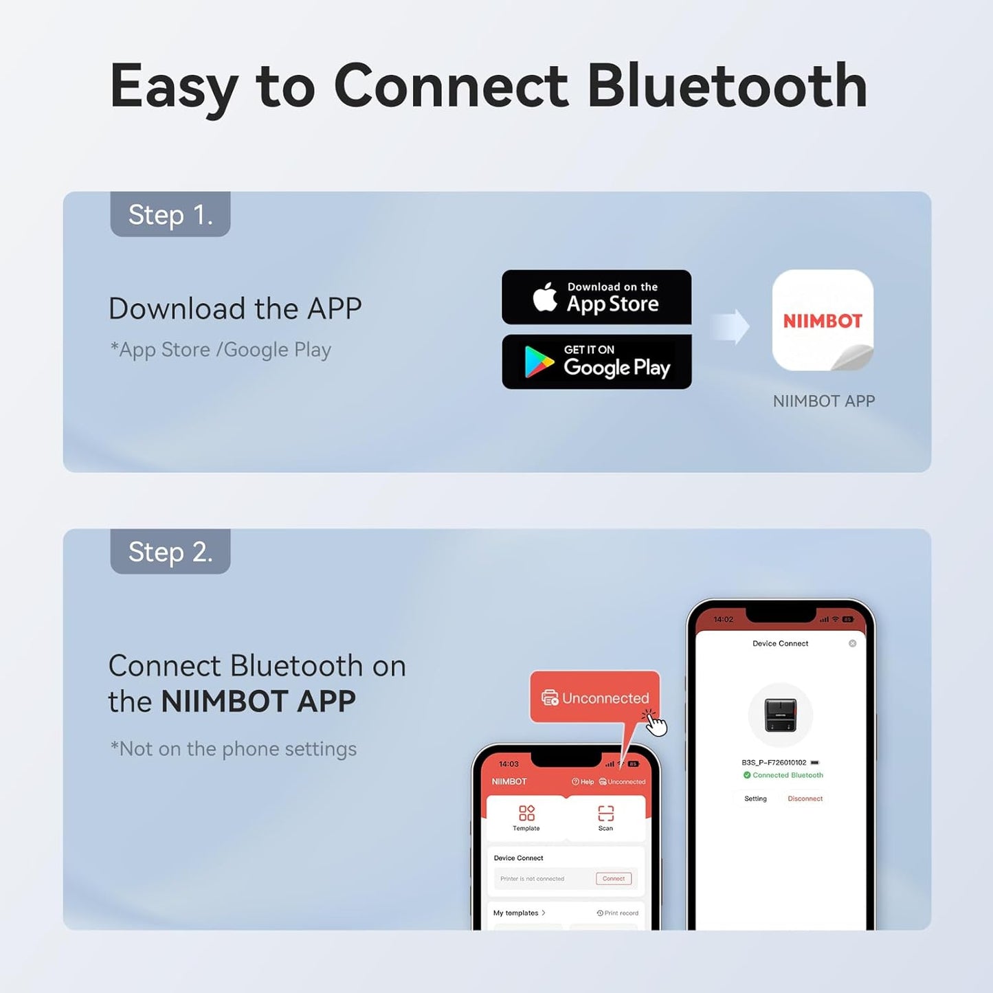 NIIMBOT B3S Label Maker Machine,3 Inch Thermal Label Printer,Portable Bluetooth Printer for Barcode, Address, Labeling,Good Choice for Home Office and Small Business