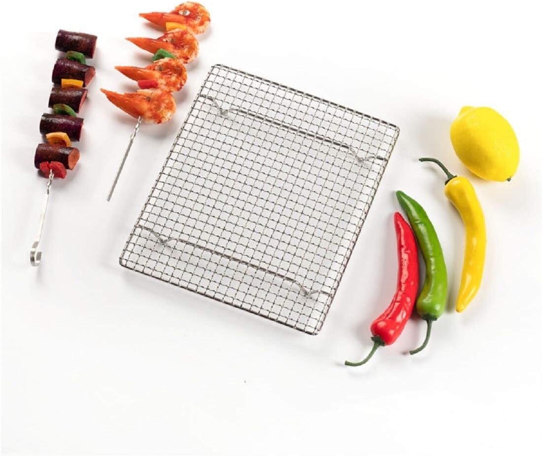 304 Stainless Steel Cooling Rack Versatile Baking Rack Heat Resistant Rust Proof Sturdy Grate 10.6"*10.6"