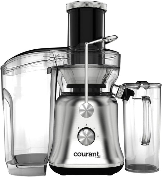 Courant 800W Juice with 3.35-Inch Large Feeding Chute, Whole Fruit Centrifugal Juicer, 2-Speed Control, BPA Free, Anti-Drip Spout- Premium stainless steel housing