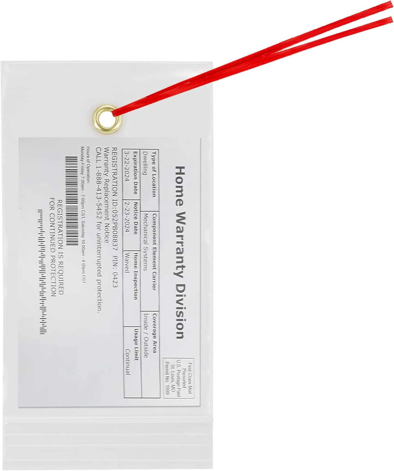 GPI - 3.5" x 6" Reclosable Zip Bags with Bottom Hang-hole & Pre-inserted 12" Twist-tie. 4 Mil Heavy-duty Resealable Zipper Baggy with Grommet/Metal Eyelet for Hanging (Insert Size 3x4.5) 100 Pack