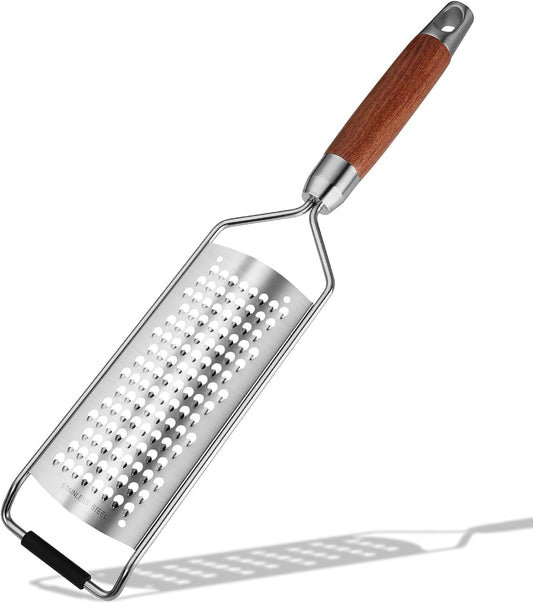 Professional-Grade Lemon Zester with Fine Blades, Lightweight Cheese/Vegetable Grater, Solid Wood Handle Design - Rust-Resistant, Durable, Essential Kitchen Tool （B2）