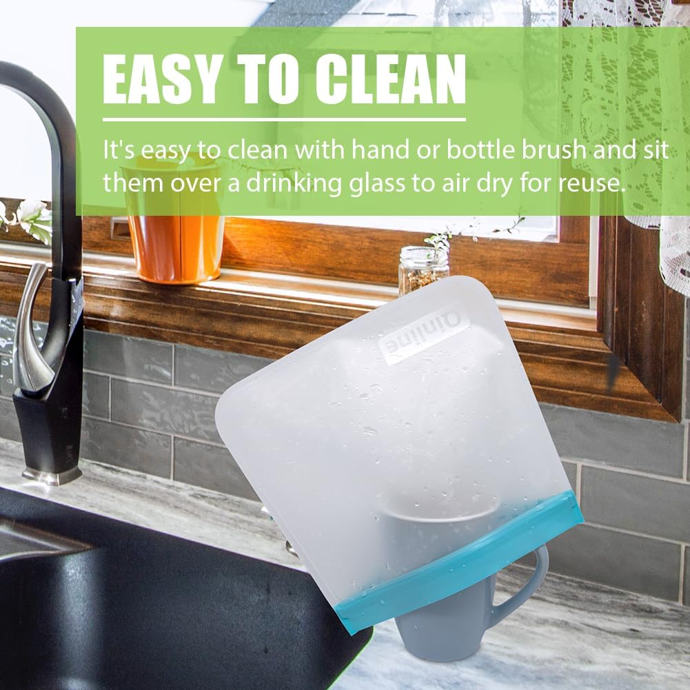 Reusable Food Storage Bags - 24 Pack Freezer Extra Thick Leakproof Lunch Bag - 8 Gallon 8 Sandwich 8 Snack Bags