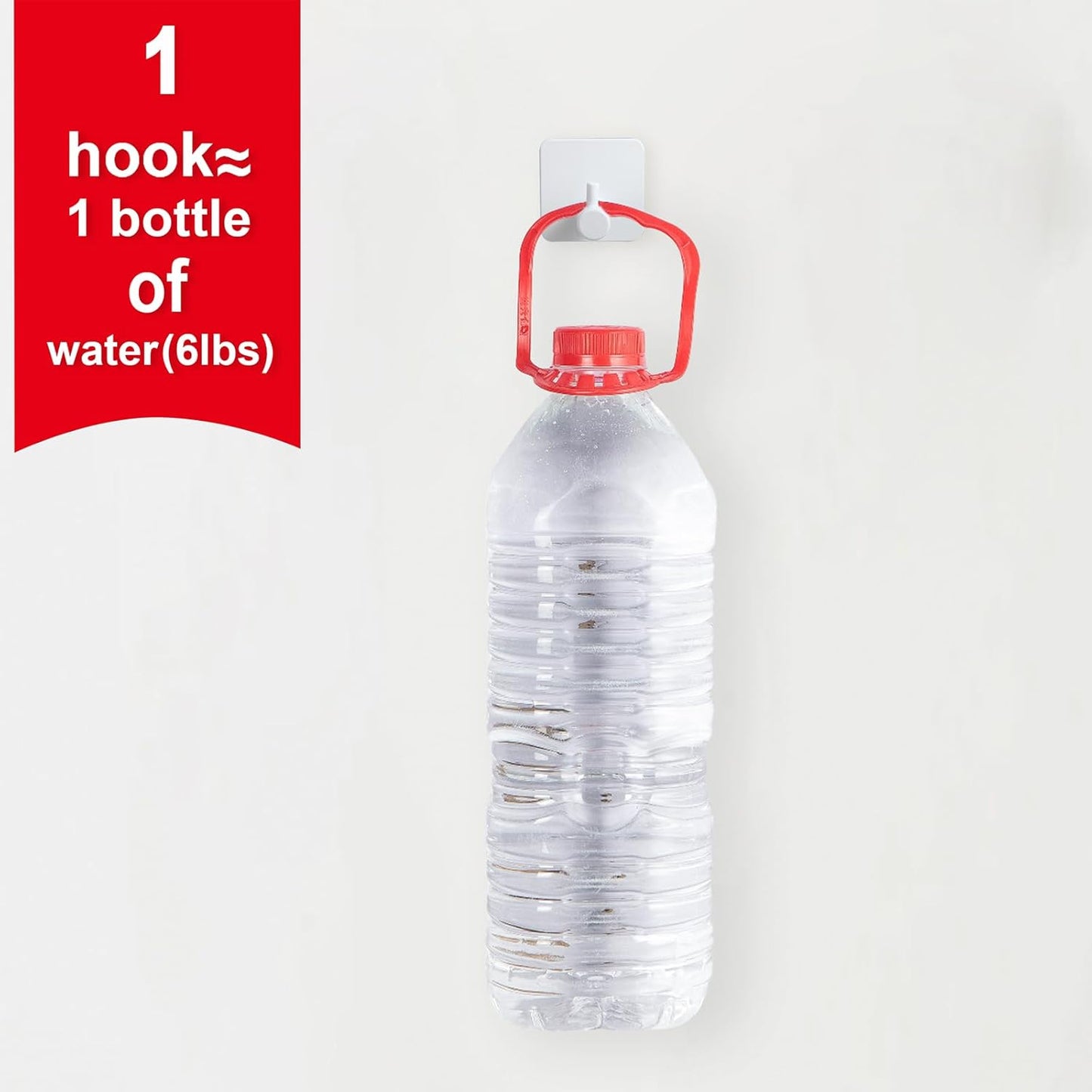 Aluminum Wall Hooks, No Drill Damage-Free Adhesive Hook, Product for Hanging Heavy Duty for Bathroom Kitchen Home (Single Square White Hook, 4)