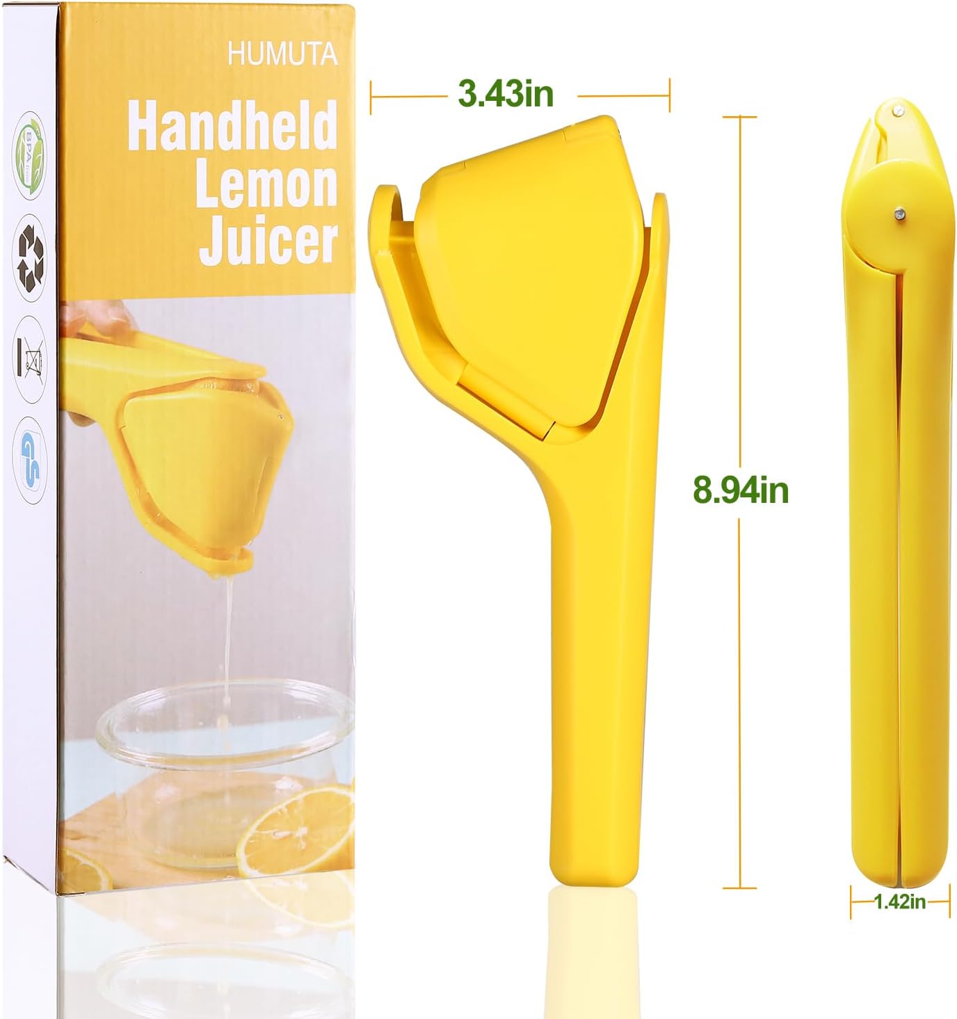 Lemon Squeezer, Effective Squeezing Juice Press, Easy-to-Use, Sturdy Flat Manual Lemon Juicer, Lime Squeezer, Citrus Juice Presser, to Squeeze Lemons, Limes, Citrus, oranges And Other Fruits