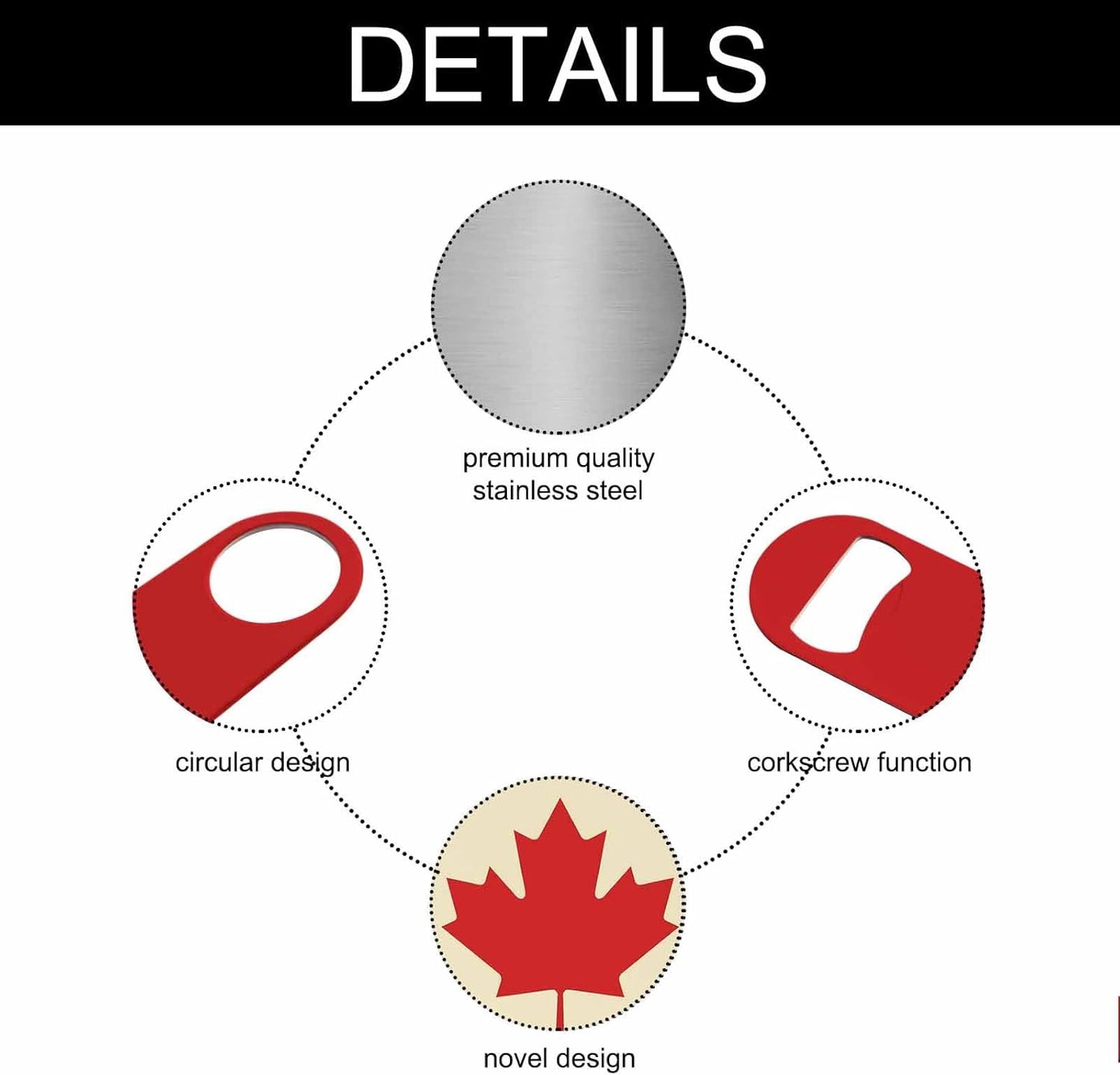 Canada Flag Stainless Steel Bottle Opener Maple Leaf Country Flag Rectangle Rough Stripes Red and Yellow Flat Beer Bottle Opener Keychain for Home Kitchen Bar Restaurant Party Birthday Gift