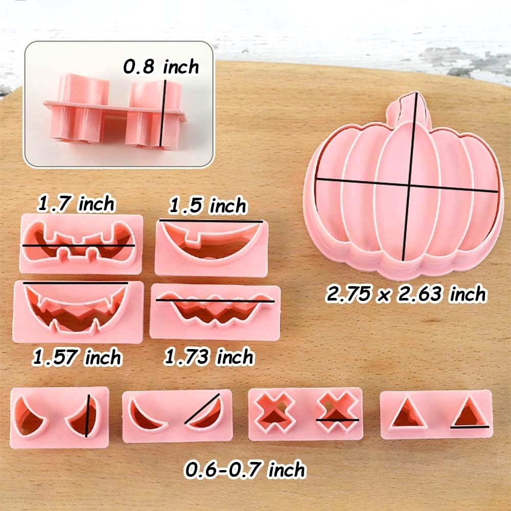 Mini Pumpkin Cookie Cutters, DIY 3d Halloween Raised Design Cookie Stamps, Cookie Cutter Set suitable for Frosting Decoration, Mini Gingerbread Pie Molds, Day of The Dead Decorations (Pumpkin)