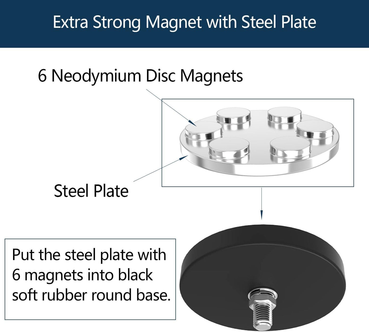 Super Strong Magnetic Hooks Heavy Duty, Magnetic Utility Hooks for Power Drill, Garden Tools, Hose, Straps, Steel Pegboard, Horse Trailer, Garage Magnetic Hooks Hanger Tool Holder(4pack)
