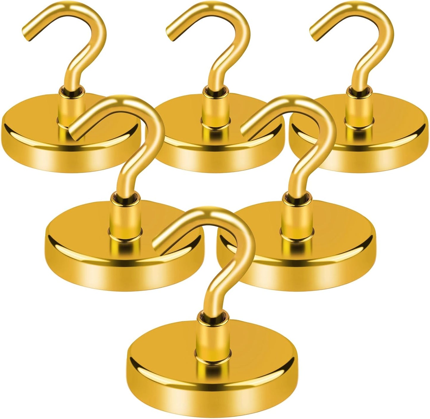 LOVIMAG Cruise Ship Essentials, 110Lbs Cruise Door Magnets, Yellow Cruise Magnetic Hooks, Magnetic Hooks Heavy Duty for Hanging Celling, Grill, Refrigerator Kitchen-6 Pack