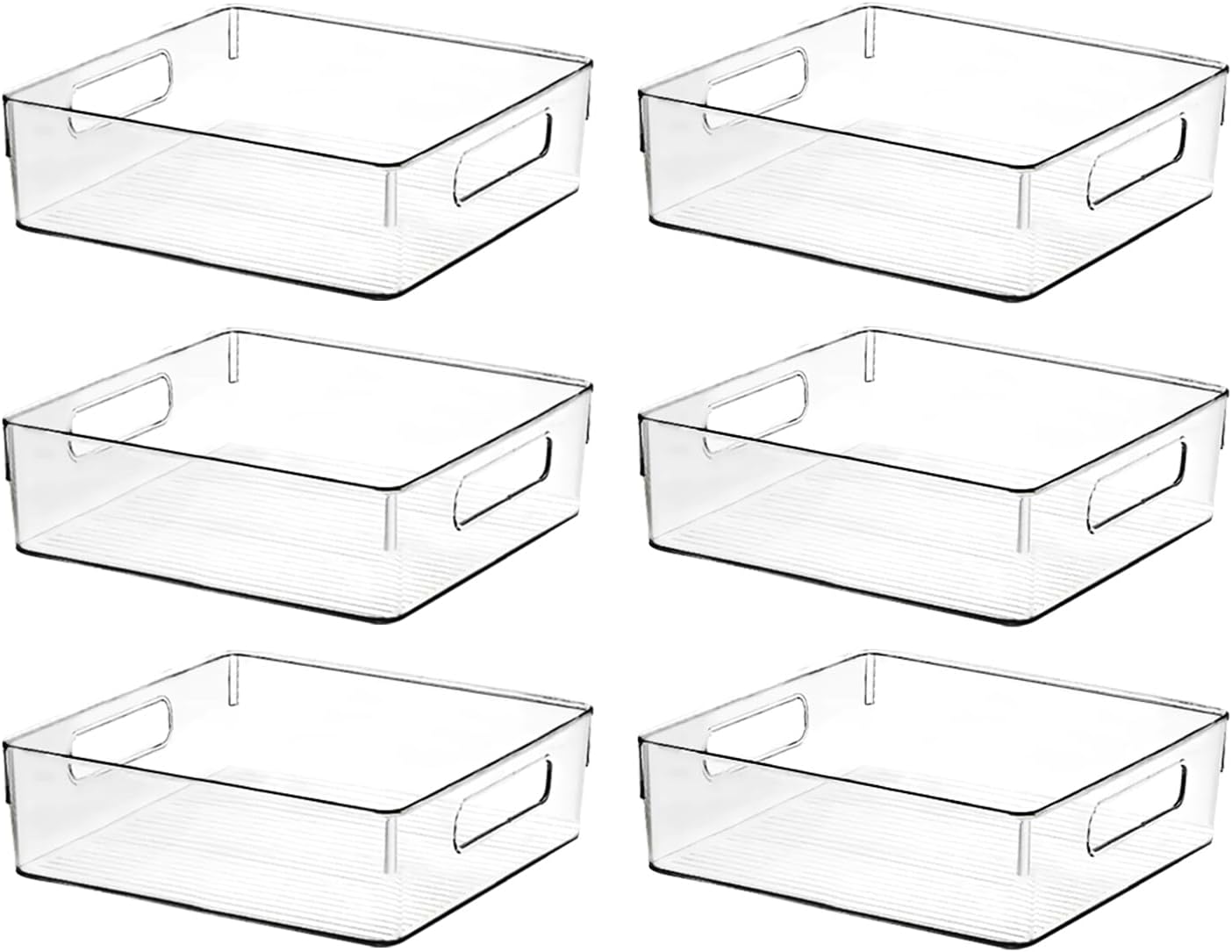 Clear Plastic Storage Bins, Pantry Organizers and Storage or Kitchen Organization and Storage Containers Bins for Organizing, Fridge, Freezer, Bathroom, Pantries, Refrigerator, Cabinet Organizer Bin