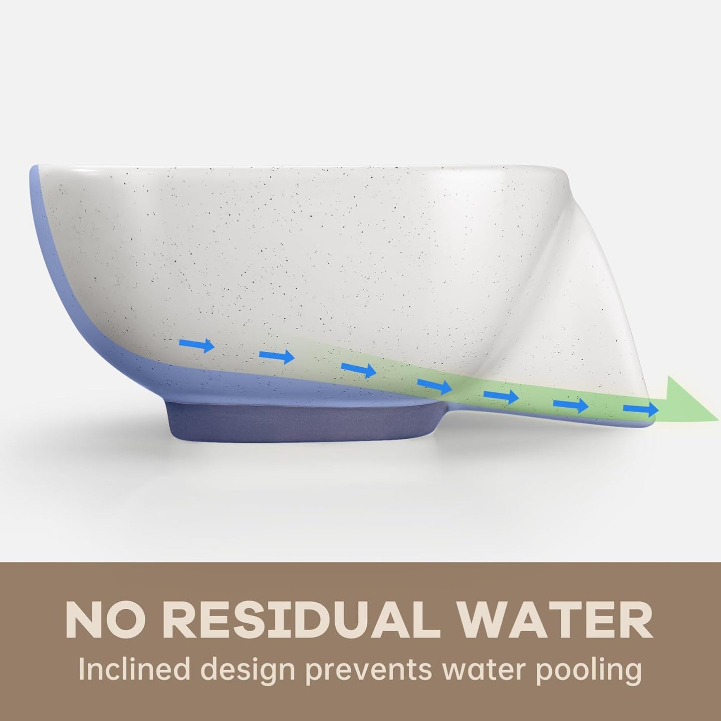 NiHome Ceramic Food Strainer with Integrated Drain Spout, Large Capacity Colander for Vegetables, Fruits, Pasta & More, Heat-Resistant, Crack-Proof, Easy to Clean, Dishwasher-Safe (Speckled White)