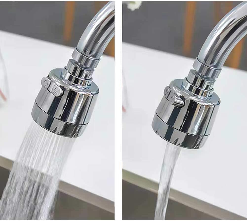 Huazhi 360° Swivel Kitchen Sink Faucet Aerator Faucet Sprayer Attachment Tap Aerator Faucet Nozzle Faucet Head 55/64'' Female Thread for Kitchen, Bathroom Faucet (Shorter Style 1PC,Adapter Included)