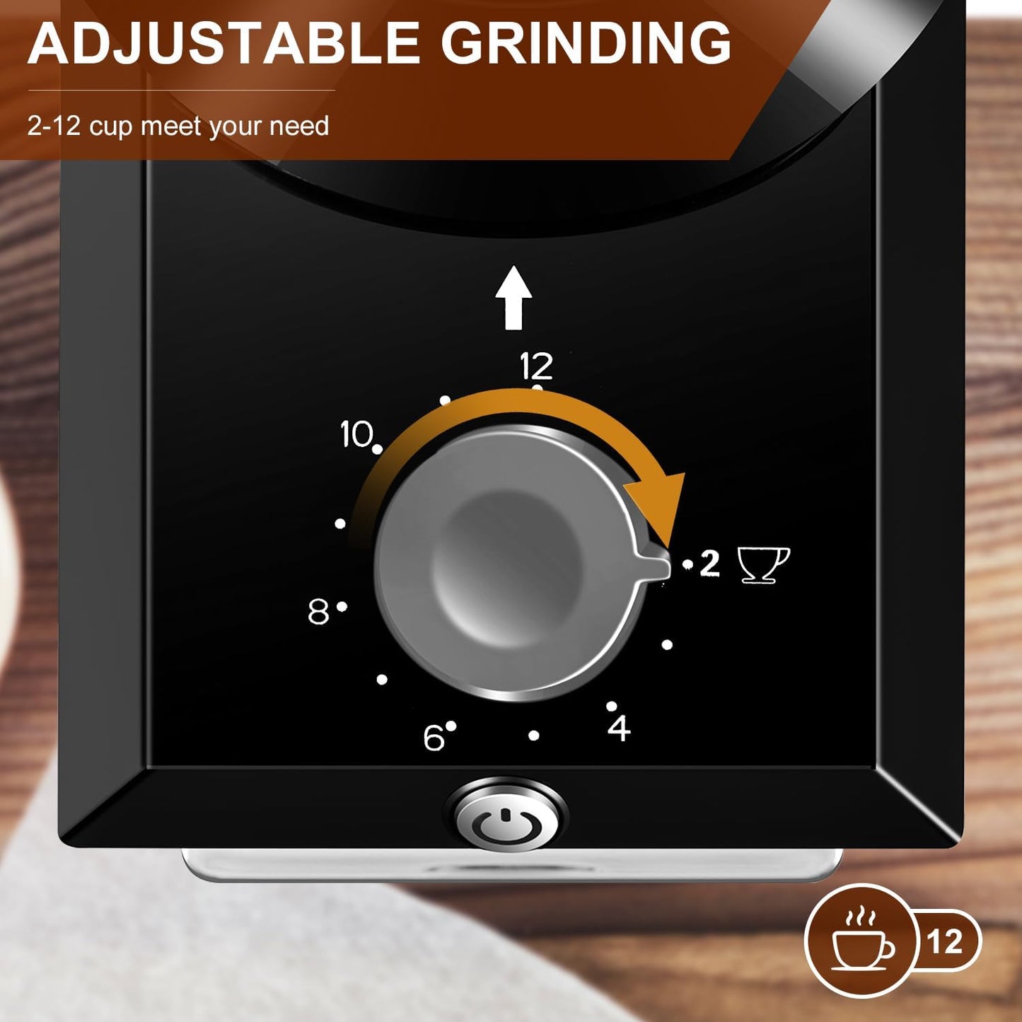 Electric Burr Coffee Grinder,Adjustable coffee grinder with 28 Precise Grind Setting for French Press, Drip Coffee and Espresso,12 Cups, (Black+ Light Gray)