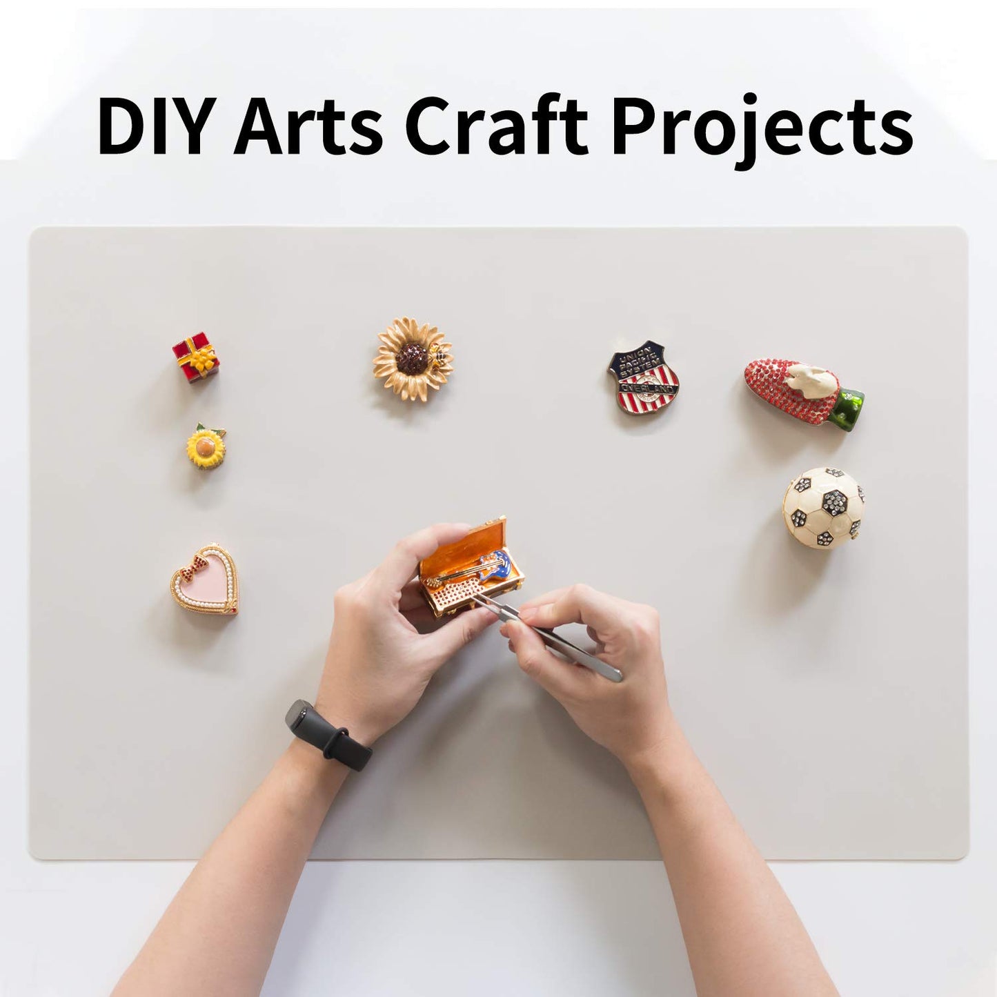 2 Pack Extra Large Silicone Mats for Countertop - Counter Table Protector Placemats for Baking Crafts, Light Gray Kids Dinner Placemat Nonstick Nonskid Heat-Resistant Kitchen Pad, 23.6'' x 15.6''