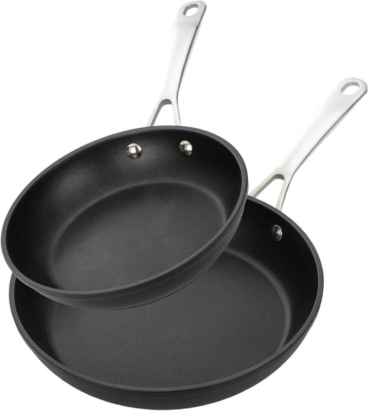 UCC LIFE Non Stick pots and pans set, 9.5" and 12" Kitchen Cookware Pot 2 Piece Set, Stainless Steel Handle, Bottom can Withstand High Temperatures (PFOA PFAS PTFE Free)