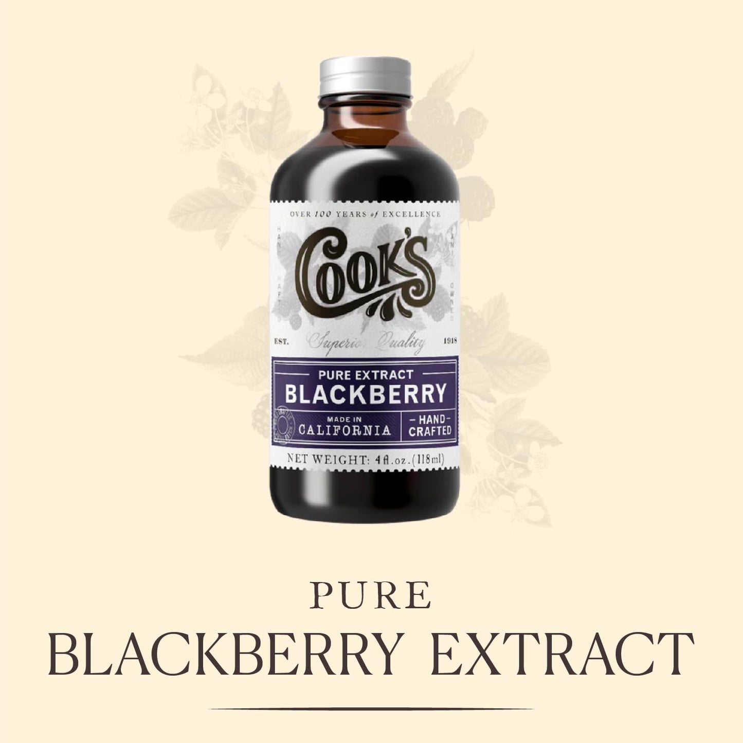 Cook's, Pure Blackberry Extract for Jams, Jellies, Jellies, Candies, and Syrup, 128 Ounces ( 1 Gallon)