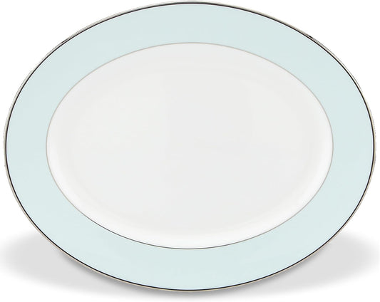 Kate Spade New York Parker Place 13" Oval Serving Platter, 3.20 LB, Blue