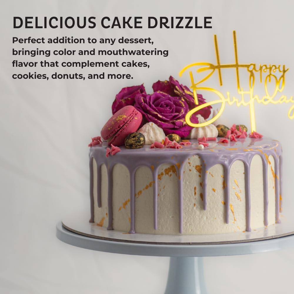 Blueberry-Flavored Cake Drizzle by Chefmaster, Edible Cake Drip Frosting for Decorating, Drip for Cakes, Cupcakes, Cookies, Donuts, 6.6 lbs