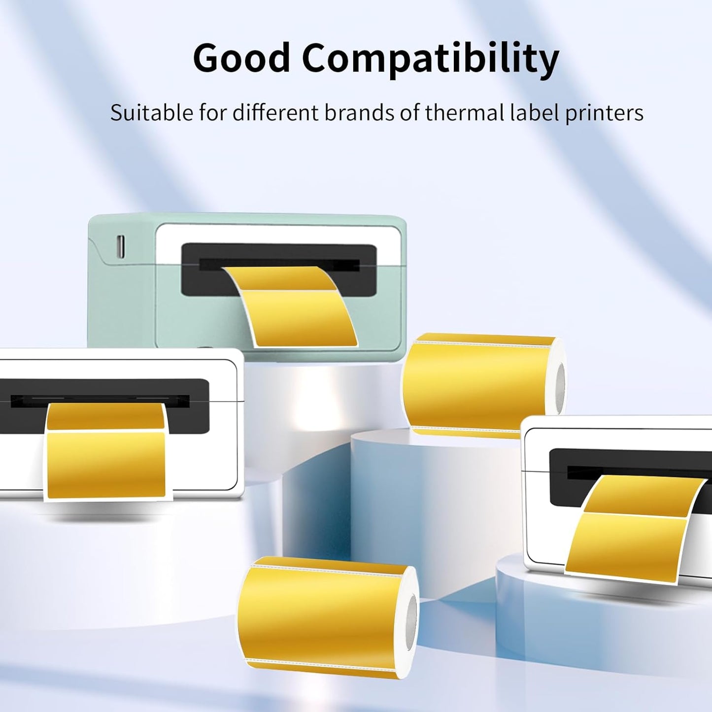 3x2 Inch Holographic Thermal Labels, Gold Thermal Sticker Labels, Rainbow Glitter Stickers for Price, Barcode, Mailing, Name, DIY Custom Logo Design, 200 Pcs/1 Roll