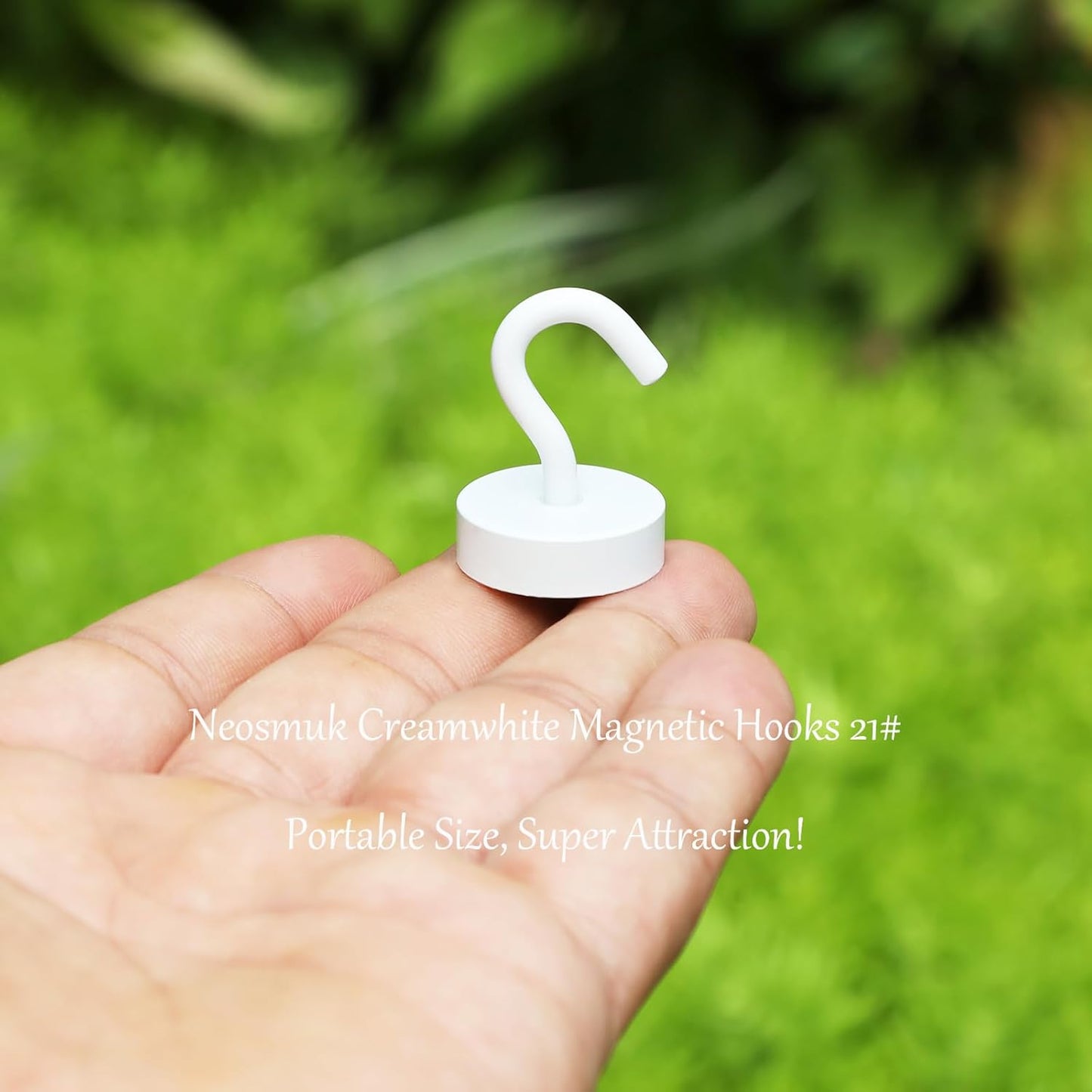 Neosmuk Magnetic Hooks, Cruise Ship Essentials, 40lb+ Heavy Duty Magnetic Hooks for Cruise Cabins, Refrigerator, Grill, Hanging, and Travel | Extra Strong Must-Haves Magnet Hook,White,Pack of 10