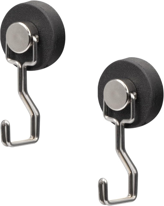 Magnetic Hooks for Outdoor Grill,Essential for Cruise Ship Cabins & Refrigerator,2 Pack Strong Rubber Coated Fridge Hooks, Scratchproof & Waterproof, Holds Keys, Towels, Crafts (Silver)