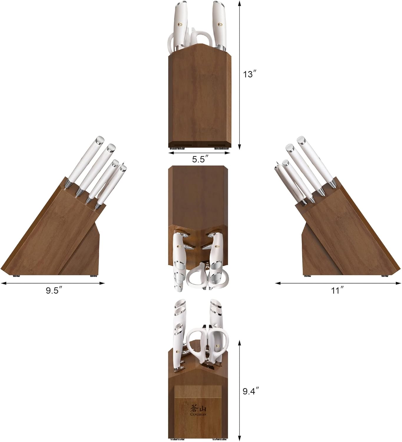 Cangshan L1 Series 10-Piece Knife Block Set, Forged German Steel, 1027532