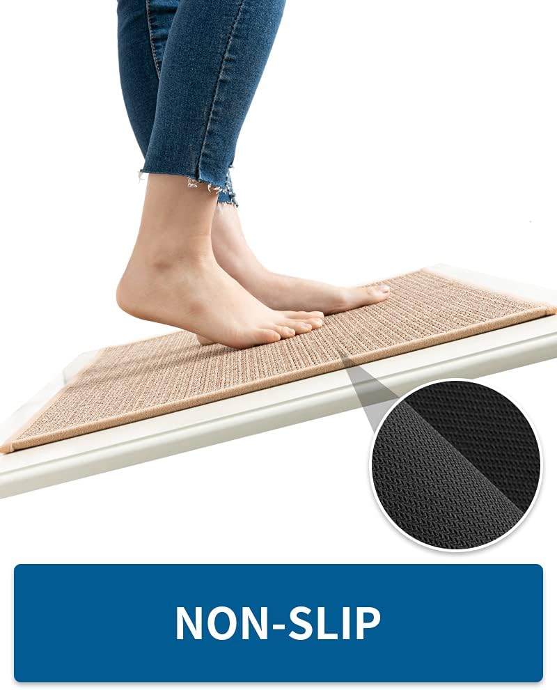 Kitchen Rugs and Mats Non Skid Washable, Absorbent Runner Rugs for Kitchen, Front of Sink, Kitchen Mats for Floor (Beige, 16"x24")